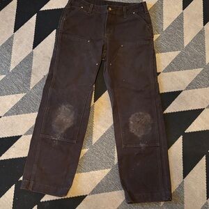 Carhartt Men's Dark Brown Cargo Pants double knee